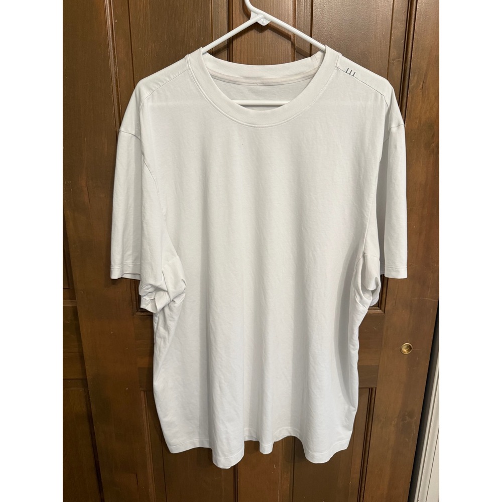 Lululemon Mens T-Shirt White Short Sleeve Crew Neck Relaxed Fit Tee